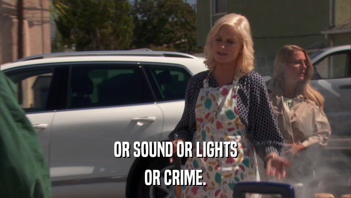 OR SOUND OR LIGHTS OR CRIME. 