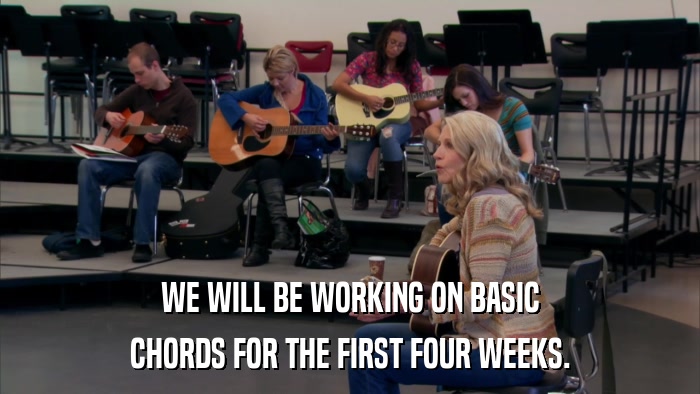 WE WILL BE WORKING ON BASIC CHORDS FOR THE FIRST FOUR WEEKS. 