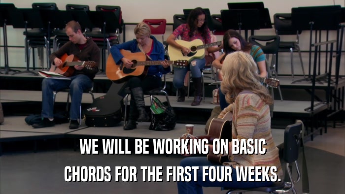 WE WILL BE WORKING ON BASIC CHORDS FOR THE FIRST FOUR WEEKS. 
