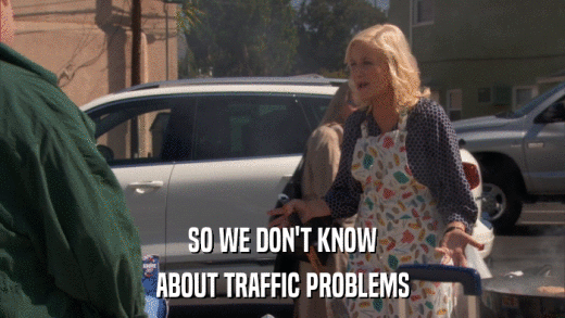 SO WE DON'T KNOW ABOUT TRAFFIC PROBLEMS 