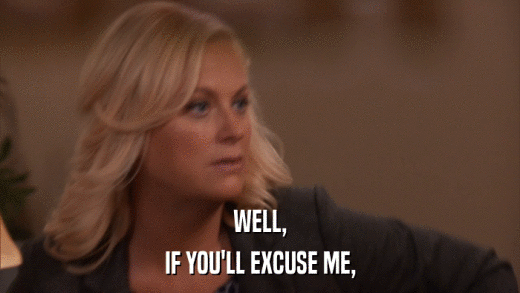 WELL, IF YOU'LL EXCUSE ME, 