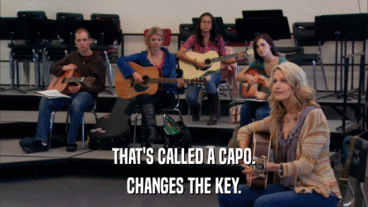 THAT'S CALLED A CAPO. CHANGES THE KEY. 