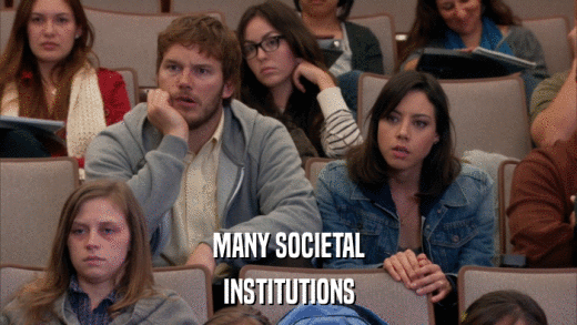 MANY SOCIETAL INSTITUTIONS 