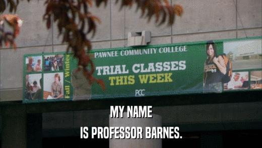 MY NAME IS PROFESSOR BARNES. 