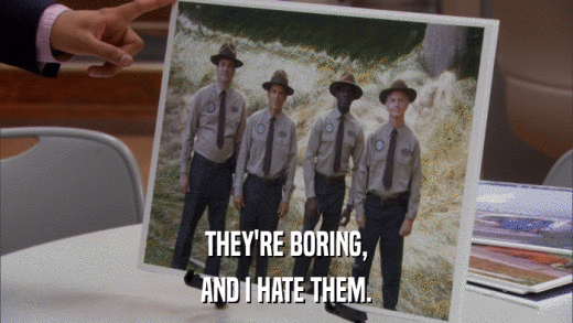 THEY'RE BORING, AND I HATE THEM. 