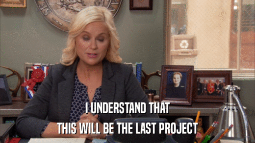 I UNDERSTAND THAT THIS WILL BE THE LAST PROJECT 