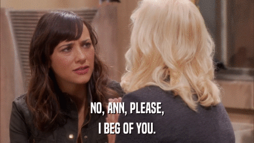 NO, ANN, PLEASE, I BEG OF YOU. 