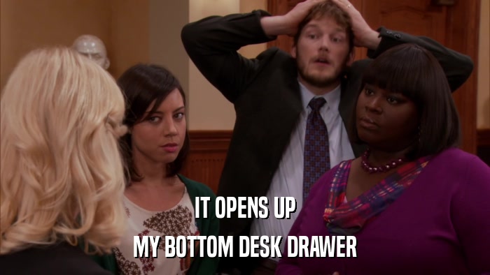 IT OPENS UP MY BOTTOM DESK DRAWER 