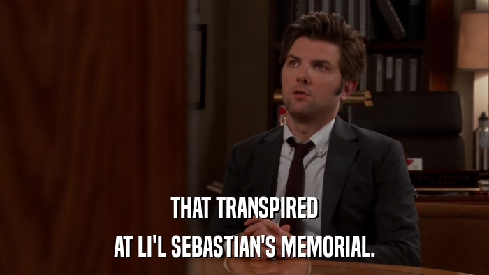THAT TRANSPIRED AT LI'L SEBASTIAN'S MEMORIAL. 