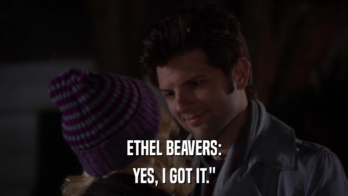 ETHEL BEAVERS: YES, I GOT IT.