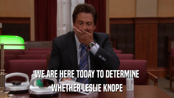 WE ARE HERE TODAY TO DETERMINE WHETHER LESLIE KNOPE 