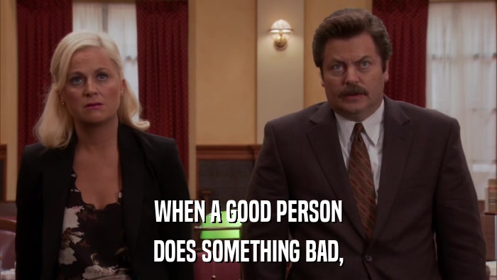 WHEN A GOOD PERSON DOES SOMETHING BAD, 