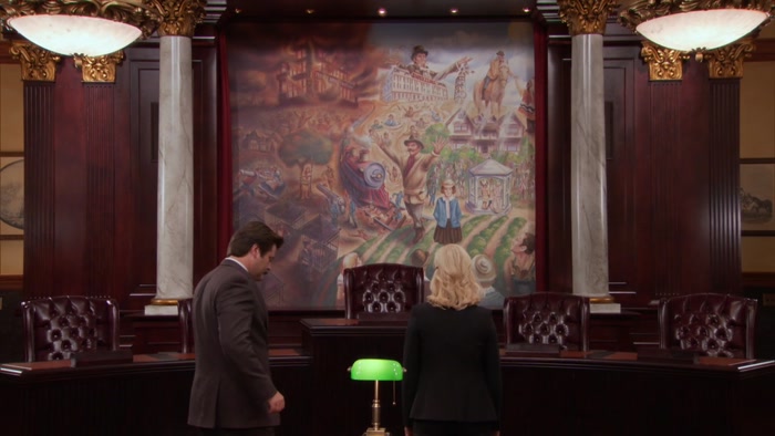 THIS MURAL IS CALLED BAD PAWNEE, GOOD PAWNEE. 
