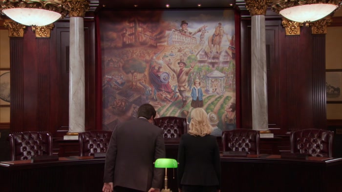 THIS MURAL IS CALLED BAD PAWNEE, GOOD PAWNEE. 