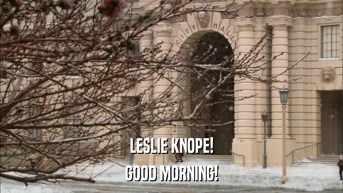 LESLIE KNOPE! GOOD MORNING! 