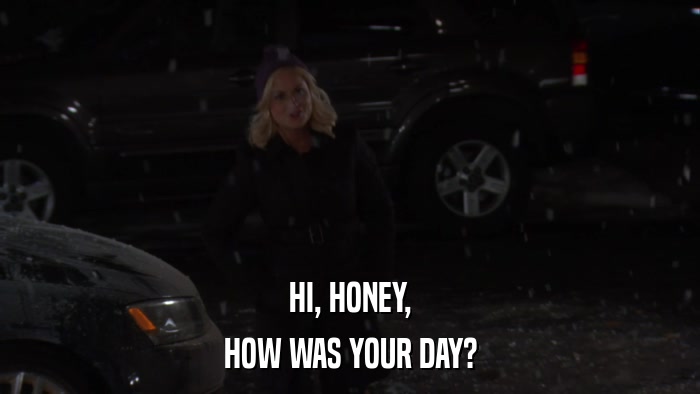 HI, HONEY, HOW WAS YOUR DAY? 