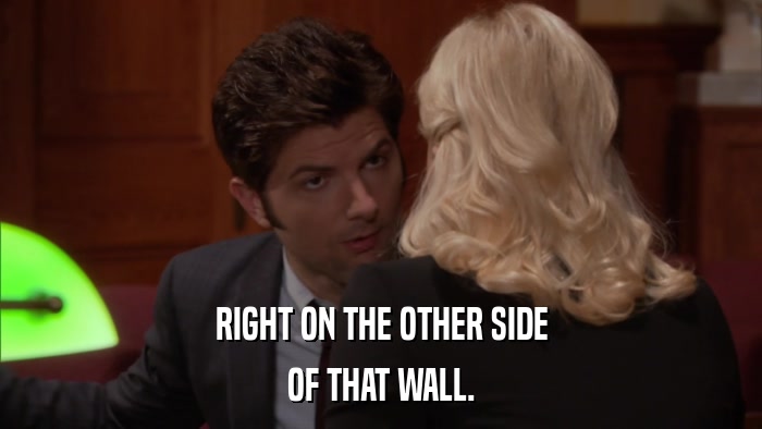 RIGHT ON THE OTHER SIDE OF THAT WALL. 