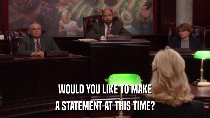 WOULD YOU LIKE TO MAKE A STATEMENT AT THIS TIME? 