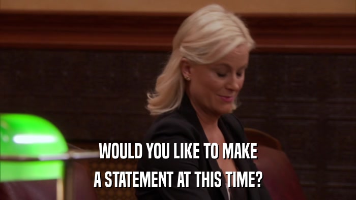WOULD YOU LIKE TO MAKE A STATEMENT AT THIS TIME? 
