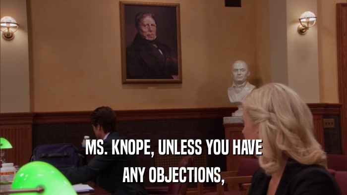 MS. KNOPE, UNLESS YOU HAVE ANY OBJECTIONS, 