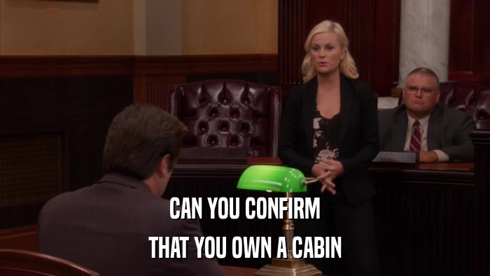 CAN YOU CONFIRM THAT YOU OWN A CABIN 
