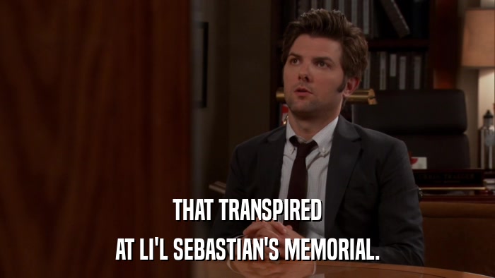 THAT TRANSPIRED AT LI'L SEBASTIAN'S MEMORIAL. 