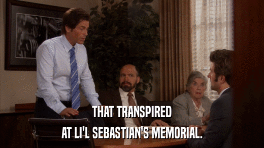 THAT TRANSPIRED AT LI'L SEBASTIAN'S MEMORIAL. 