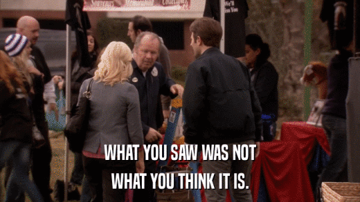 WHAT YOU SAW WAS NOT WHAT YOU THINK IT IS. 