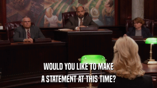 WOULD YOU LIKE TO MAKE A STATEMENT AT THIS TIME? 