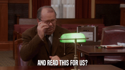 AND READ THIS FOR US?  