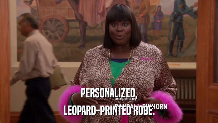 PERSONALIZED, LEOPARD-PRINTED ROBE. 