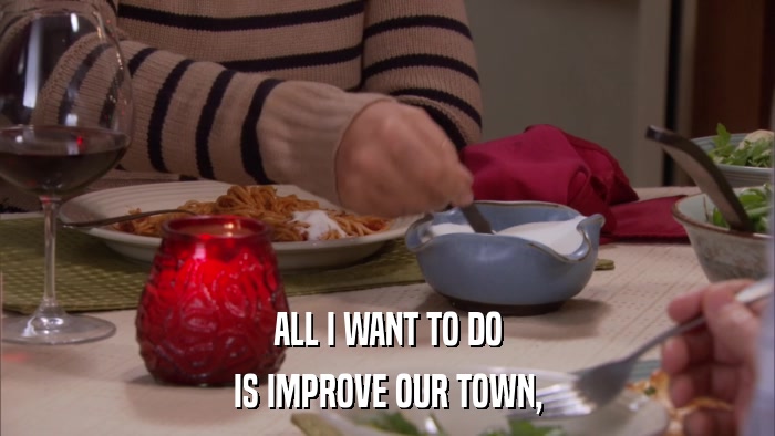 ALL I WANT TO DO IS IMPROVE OUR TOWN, 