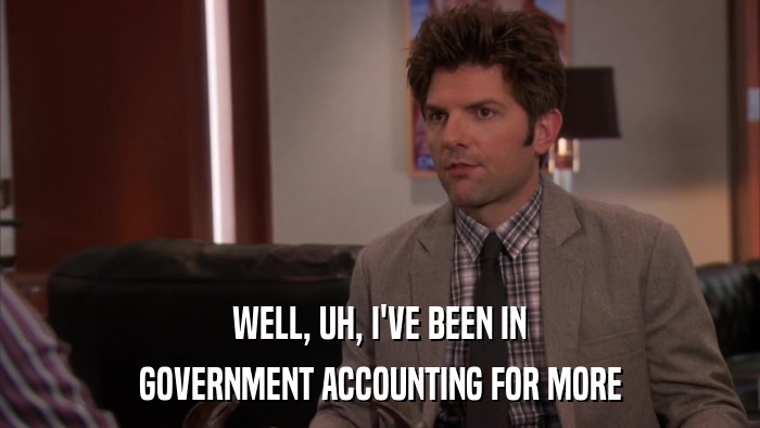 WELL, UH, I'VE BEEN IN GOVERNMENT ACCOUNTING FOR MORE 