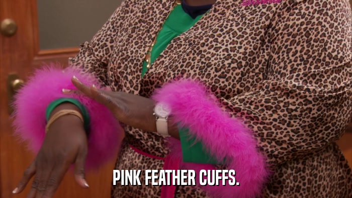 PINK FEATHER CUFFS.  