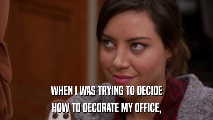 WHEN I WAS TRYING TO DECIDE HOW TO DECORATE MY OFFICE, 