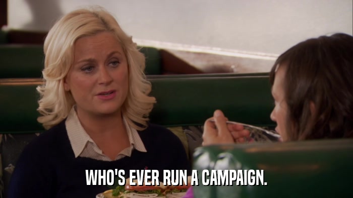 WHO'S EVER RUN A CAMPAIGN.  