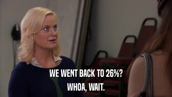 WE WENT BACK TO 26%? WHOA, WAIT. 