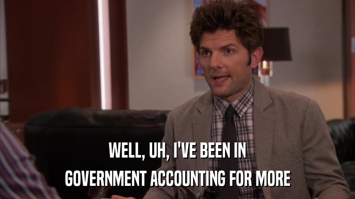 WELL, UH, I'VE BEEN IN GOVERNMENT ACCOUNTING FOR MORE 