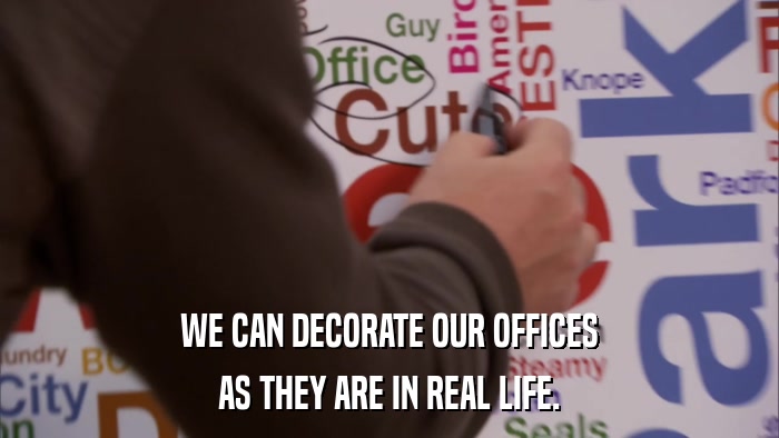 WE CAN DECORATE OUR OFFICES AS THEY ARE IN REAL LIFE. 