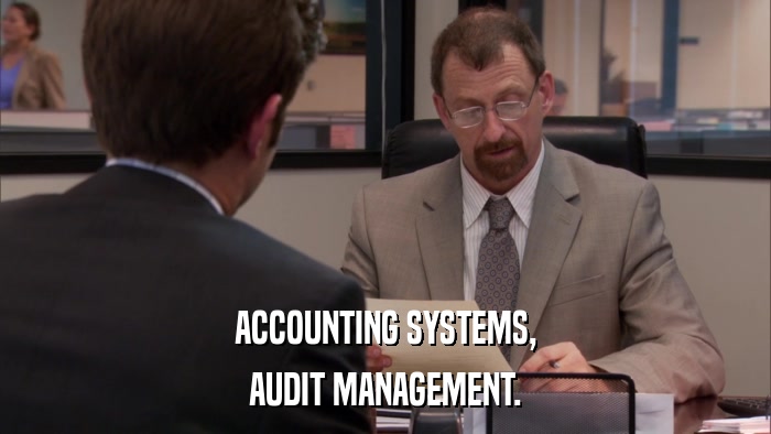 ACCOUNTING SYSTEMS, AUDIT MANAGEMENT. 