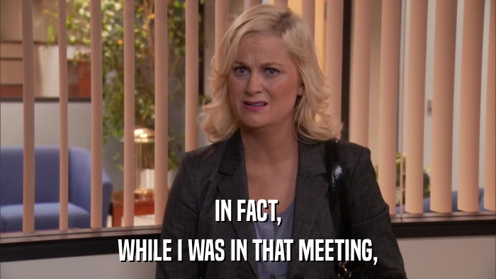 IN FACT, WHILE I WAS IN THAT MEETING, 