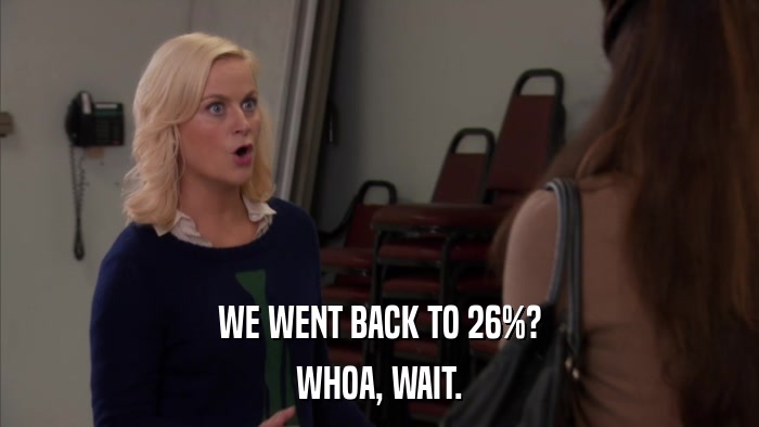 WE WENT BACK TO 26%? WHOA, WAIT. 