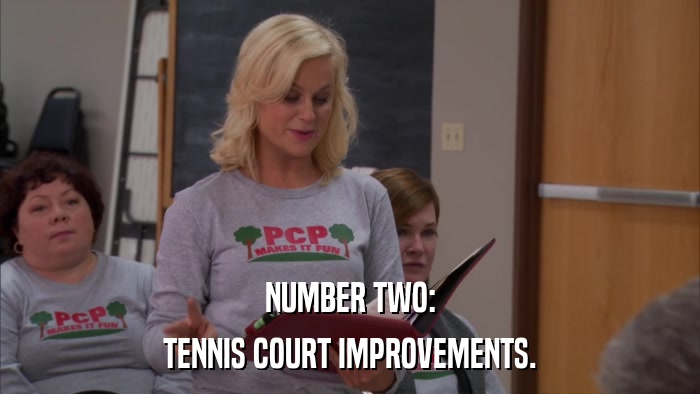 NUMBER TWO: TENNIS COURT IMPROVEMENTS. 
