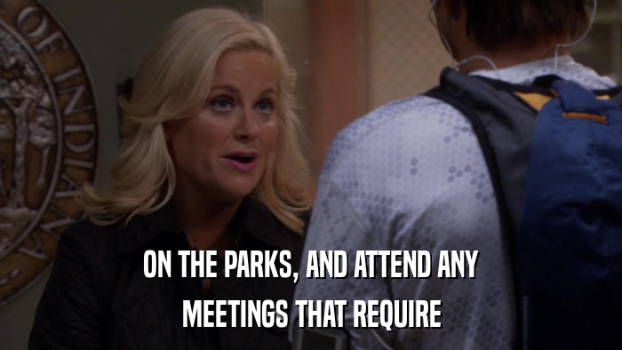 ON THE PARKS, AND ATTEND ANY MEETINGS THAT REQUIRE 