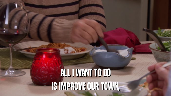 ALL I WANT TO DO IS IMPROVE OUR TOWN, 