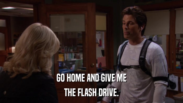 GO HOME AND GIVE ME THE FLASH DRIVE. 