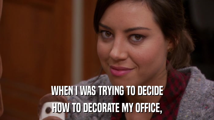 WHEN I WAS TRYING TO DECIDE HOW TO DECORATE MY OFFICE, 