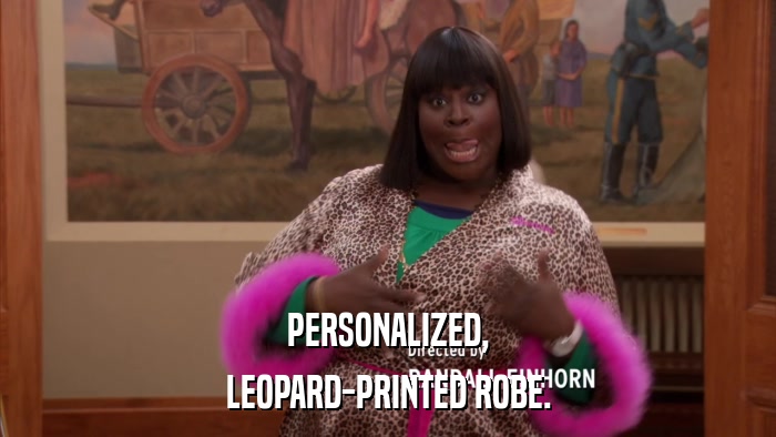 PERSONALIZED, LEOPARD-PRINTED ROBE. 