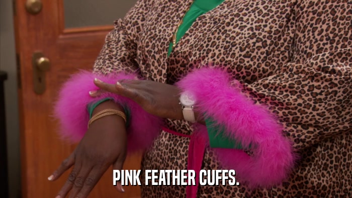 PINK FEATHER CUFFS.  