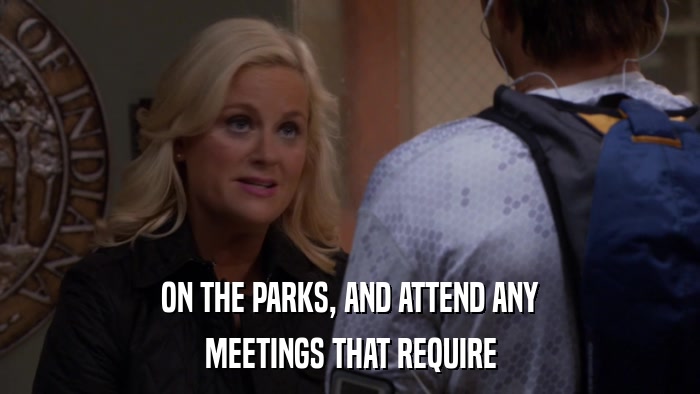 ON THE PARKS, AND ATTEND ANY MEETINGS THAT REQUIRE 